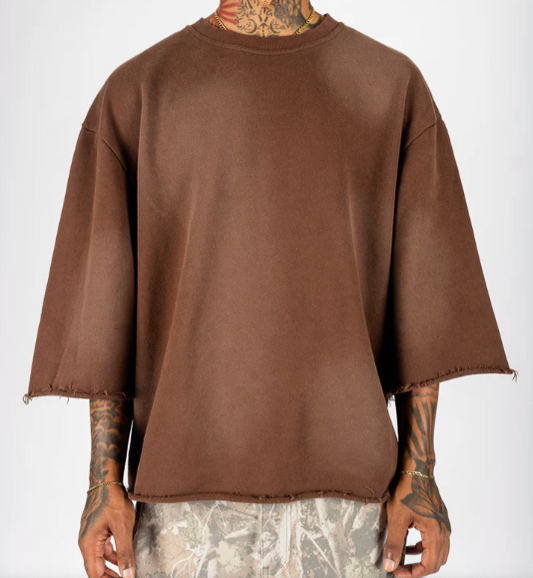 Sun-Dried Cropped Crewneck (Brown)